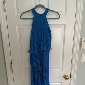 Laundry by Shelli Segal Blue Pleated High-Low Cocktail Dress Size 4